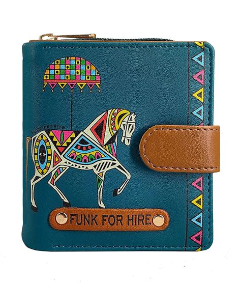 Funk For Hire Women’s Compact Wallet in Petrol Blue – Stylish Cartoon ...