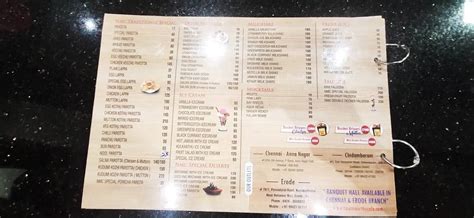 Menu at Chidambaram New Moorthy Cafe, Erode