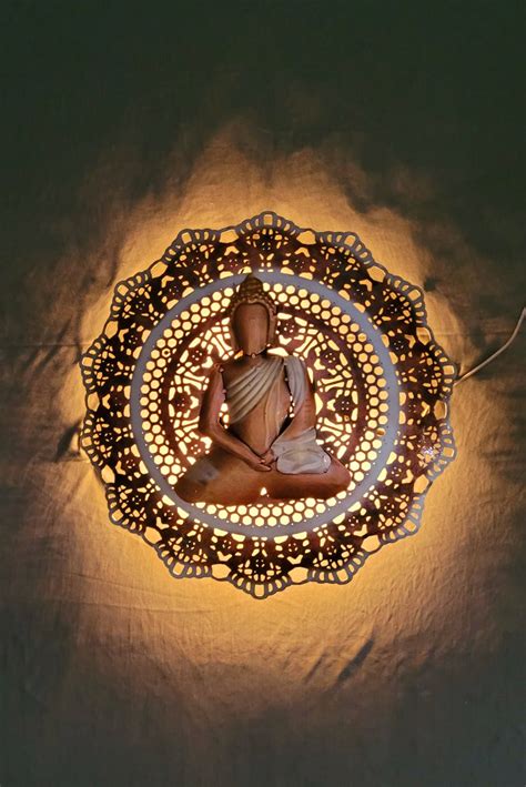 Buddha LED metal wall decor living room decor office room – Smris