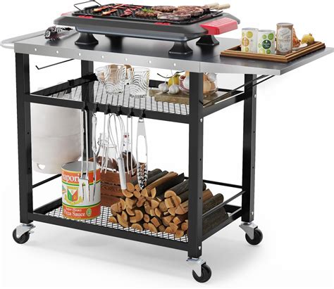 Amazon.com : Outdoor Grill Table - Grill Cart Solid and Sturdy ...