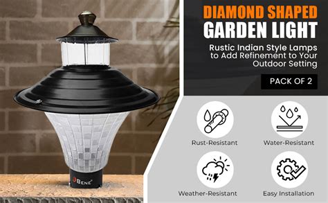 BENE® Garden Light Nice (Black) (Black 23cm 2 Pcs) : Amazon.in: Garden ...