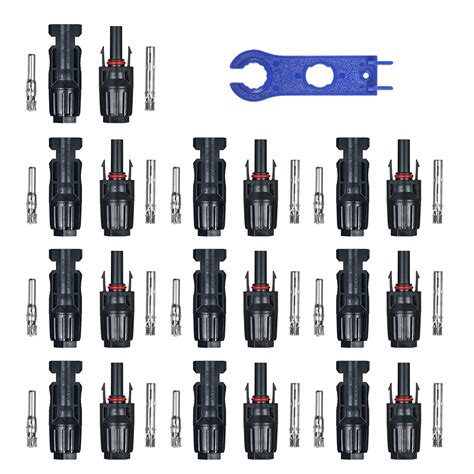 10 Pairs Male/Female Solar Panel Cable Connectors with Spanner Assembly ...
