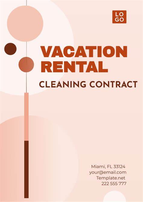 Free Vacation Rental Cleaning Contract Template to Edit Online