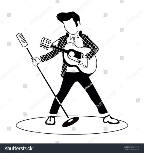 Elvis Presley Silhouette With Guitar