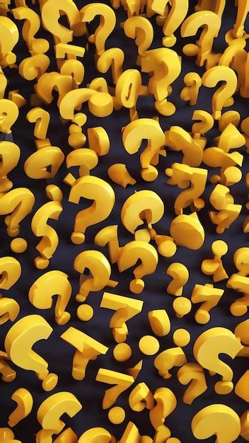 Lots of solid yellow question marks 3d illustration | Premium AI ...