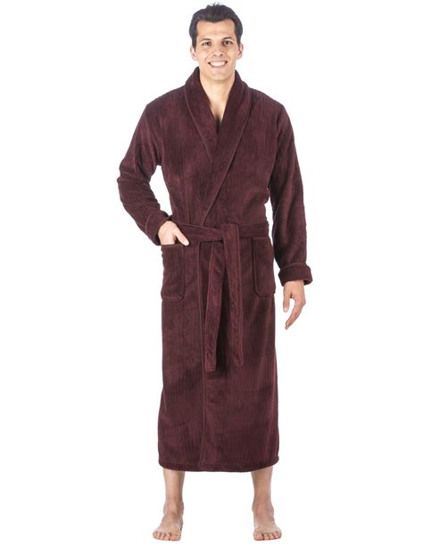 Noble Mount Men's Coral Fleece Long Plush Spa/Bath Robe