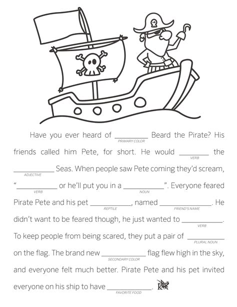 Make Your Own Fill in the Blank Stories - Learning Liftoff | Pirate ...