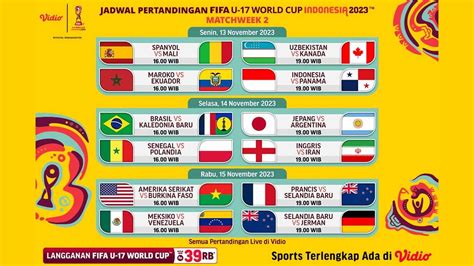 Jadwal Siaran Langsung Piala Dunia U-17 Indonesia 2023 Matchday 2 di ...