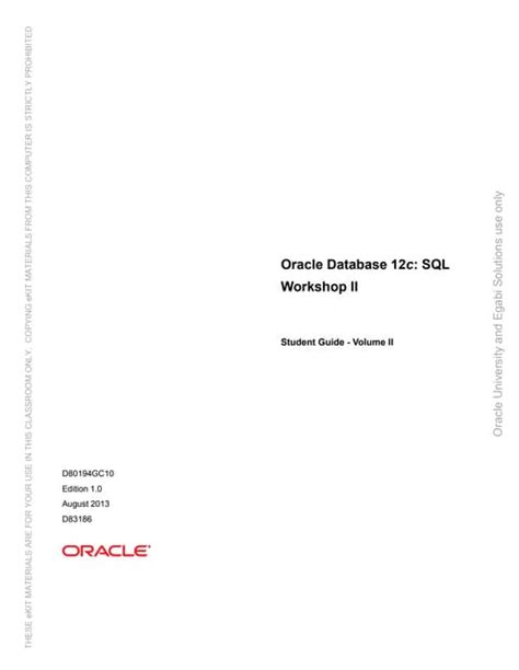 Image result for Oracle 12C SQL Student Guide D8