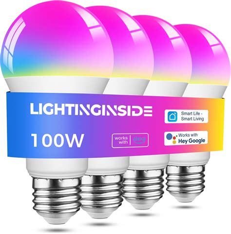 Lightinginside Smart Light Bulbs 100W Equivalent, 1350LM 11W WiFi Smart ...