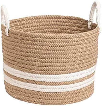 Gleckn Jute Cotton Basket, Handcrafted Woven Storage Planter Basket For ...