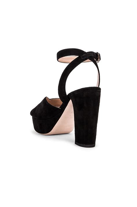 Miu Miu Platform Ankle Strap Sandals in Black | FWRD