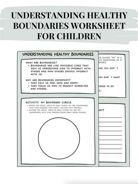 Setting Boundaries for Children: A Worksheet for Therapists - Etsy Canada