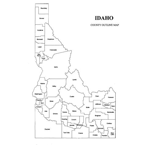 Idaho County Map – Jigsaw-Genealogy