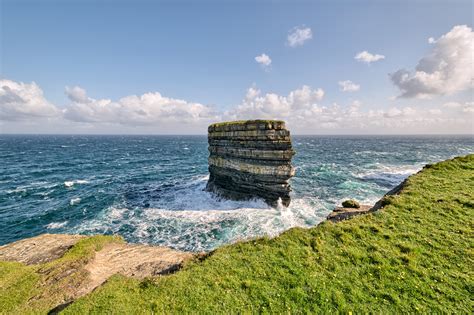 Dun Briste Sea Stack: Majestic Irish Ocean Rock HD Wallpaper by Gareth Wray