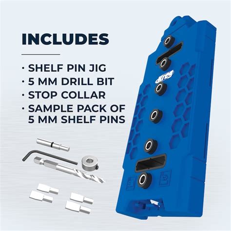 Kreg Shelf Pin Jig 5mm - Create Perfectly Spaced Holes at 1-1/4 Inch ...