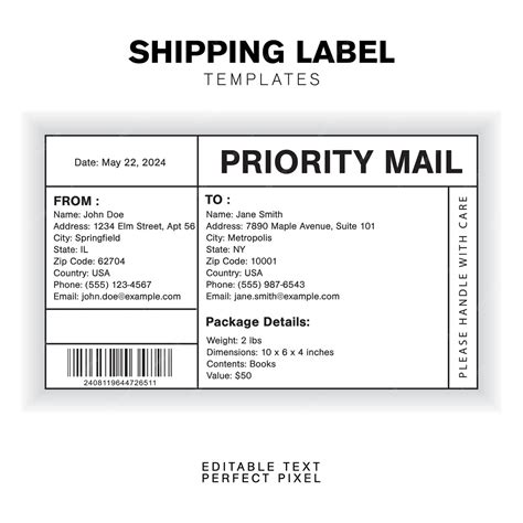 Shipping Label Template 的图像结果