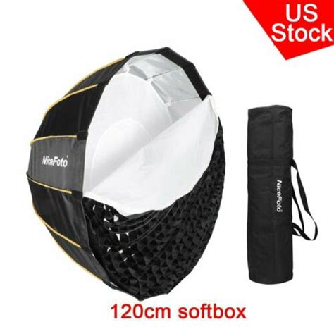 Buy NiceFoto 120cm Quick Set-up Grid Deep Parabolic Softbox Folding ...