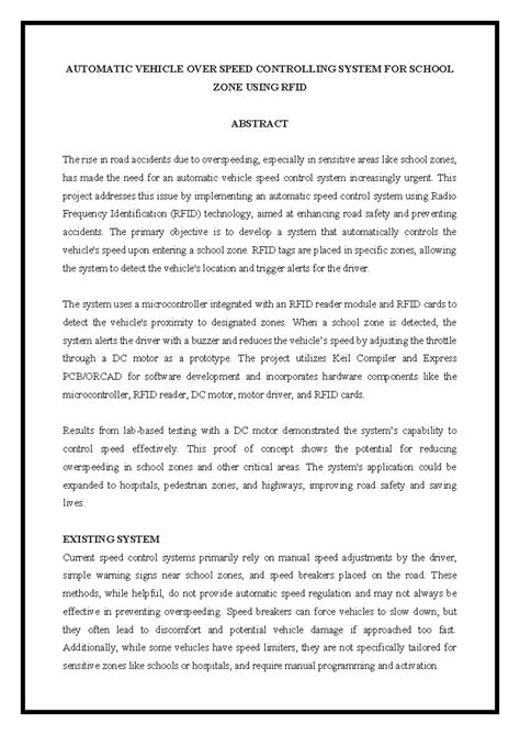 Automatic Vehicle OVER Speed Controlling System FOR School ZONE Using ...