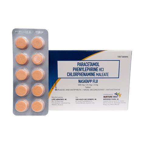 NASATAPP FLU Paracetamol / Phenylephrine Hydrochloride / Chlorphenamine Maleate 500mg / 25mg ...