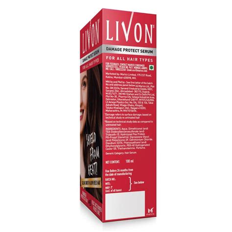 Livon Damage Protect Hair Serum, 100 ml Price, Uses, Side Effects ...