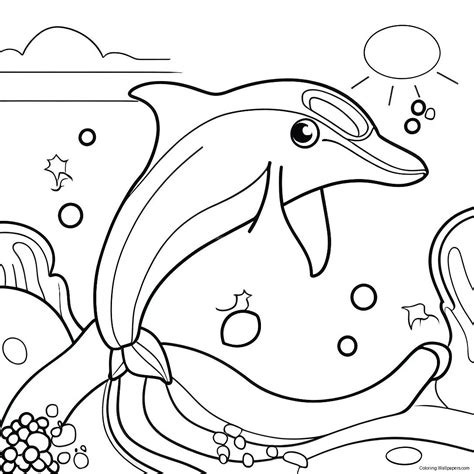 Lisa Frank Dolphin Coloring Page