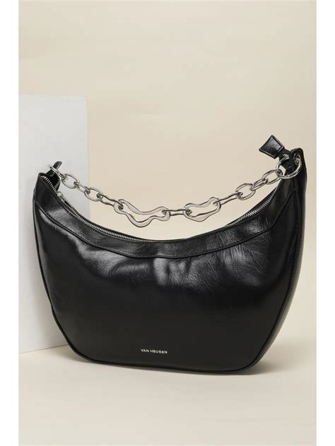 Buy Van Heusen Women Black Textured Casual Handbag Online