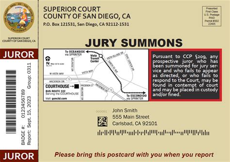 Jury Duty Summons