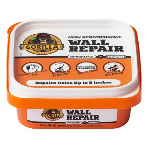 GORILLA, Wall Repair, 8 oz Container Size, Wall Repair Kit - 822EE1 ...