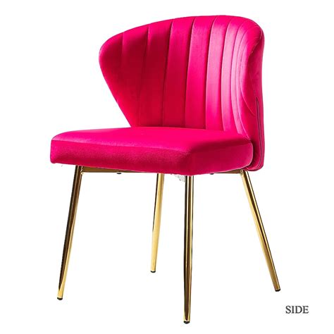 14 Karat Home Casual Fuchsia Velvet Accent Chair CHM6125A-FUCHSIA at ...