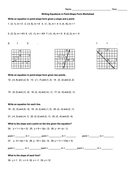 Image result for Point-Slope Equations Worksheet