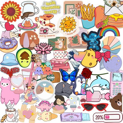 True Flair (Pack of 120) Aesthetic Laptop Stickers for Journal Supplies ...