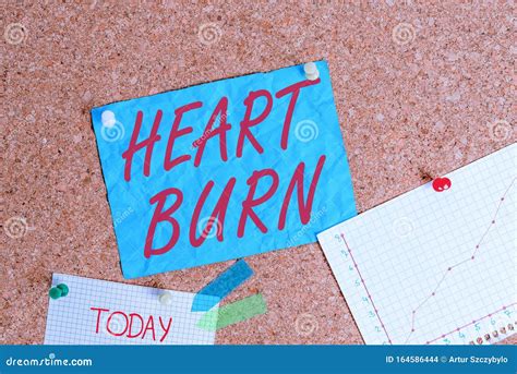 Text Sign Showing Heart Burn. Conceptual Photo a Burning Sensation or Pain in the Throat from ...