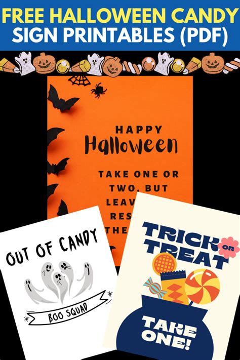 FREE Halloween Candy Sign Printables (Take One, Out Of Candy)