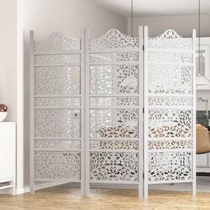 House of Pataudi Handcrafted 3 Panel Wooden Room Partition & Room ...