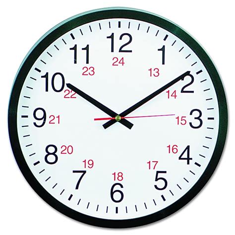 Buy Universal 10441 - 24-Hour Round Wall Clock 12.5in Black Online at ...