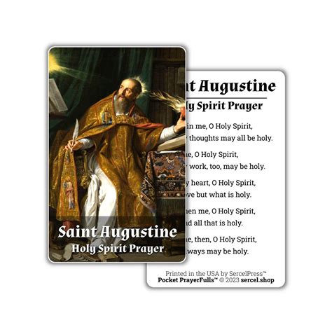 St. Augustine, Holy Spirit Prayer: Pocket Prayerfulls™ | Durable Wallet ...