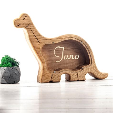 Personalized Dinosaur piggy bank for boys or for girls