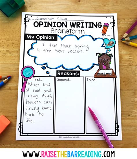 Second Grade Opinion Writing Graphic Organizer Opinion Writing Mind