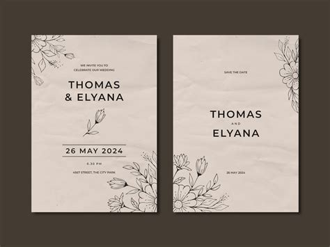 Rustic wedding invitation card by Ahmad Fauzi Nasta'in on Dribbble