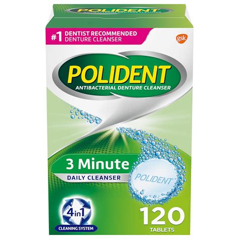 Polident 3 Minute Triple Mint Antibacterial Denture Cleanser ...