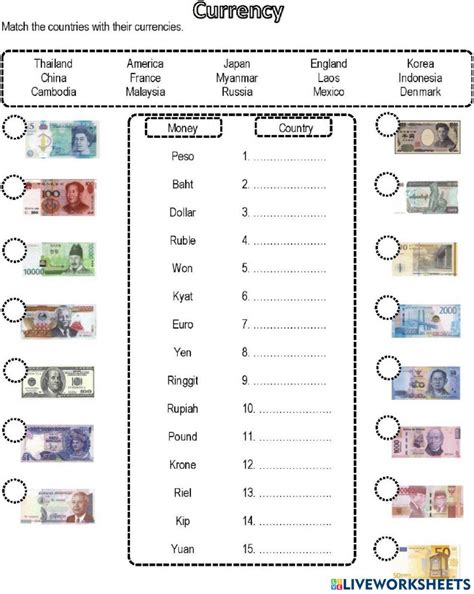 Currency Conversion Worksheet UK 的图像结果