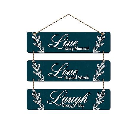 Artvibes Live Love Laugh Printed Wooden Wall Hanging | Quotes Decor ...