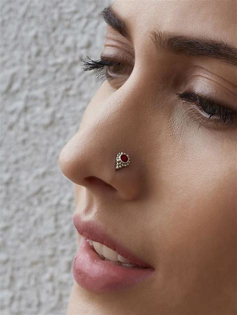 Buy White Silver Toned Nose Ring online at Theloom