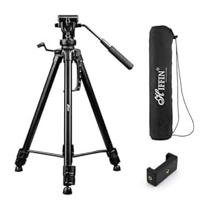 Buy HIFFIN HF-880 (65 Inch) Aluminum Heavy Duty Tripod | with Fluid ...