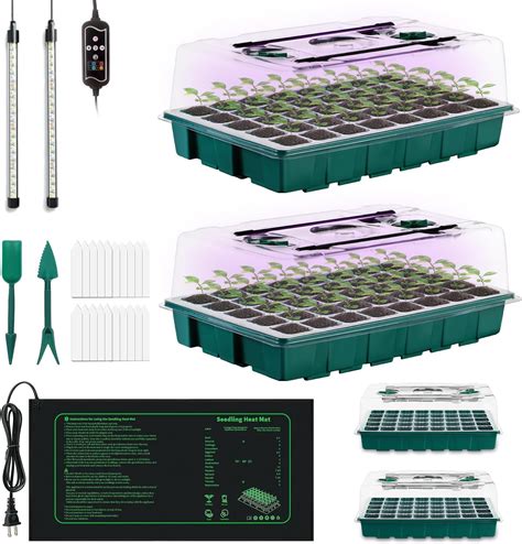 Amazon.com : SOLIGT 1020 Size Seed Starter Kit with Grow Light and Heat ...
