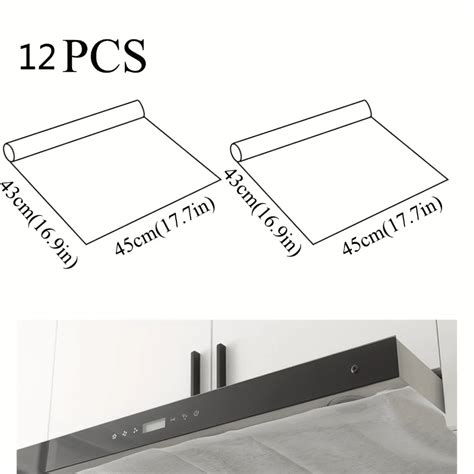 12 peças de filtro de exaustor de cozinha autolimpante, papel de sucção ...