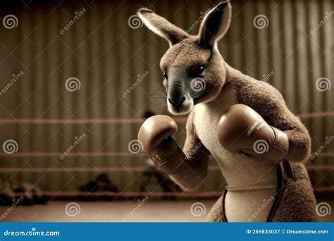 The Fight for the Outback. Kangaroo Boxing. Generative Ai Stock ...