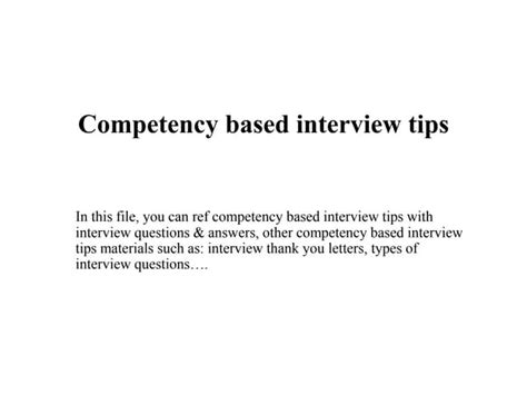 Image result for Competency Based Interview Hints and Tips