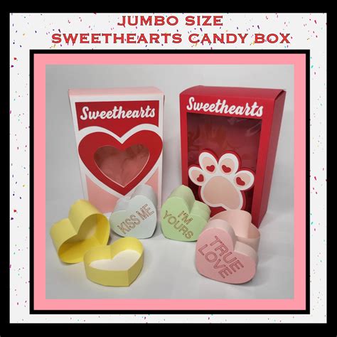 SVG Jumbo Valentine’s Day Sweethearts Candy Box With Mini Heart Candy Boxes SVG/ PNG Digital ...